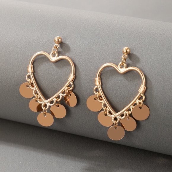 Jewelry - 3/$25 Gold Heart Dangle Earrings